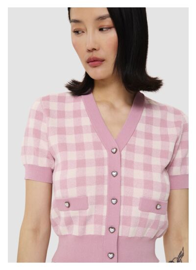 Gilet Gavril-rose en vichy