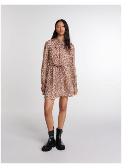 Robe courte imprimé léopard
