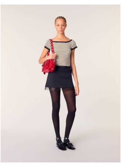 Jupe en laine mélangée et tulle