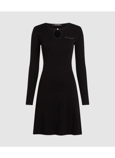KEYHOLE DETAIL KNIT DRESS
