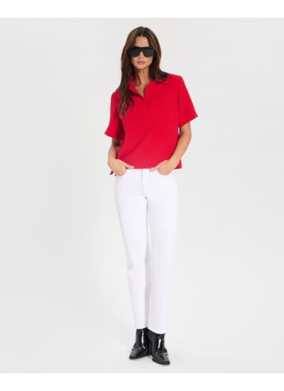 Top Tendresse Rouge en Polyester