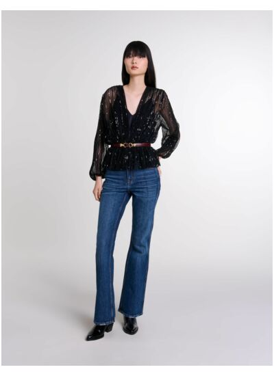 Top ceinturé à sequins