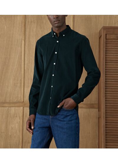 Chemise en velours College Off Green