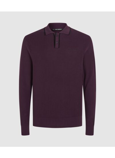 KNITTED LS POLO