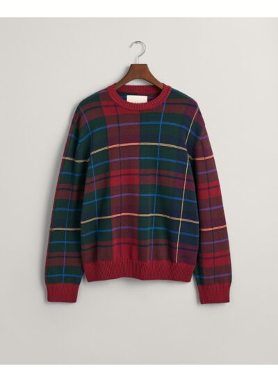 Tartan Jacquard Crew Neck Sweater