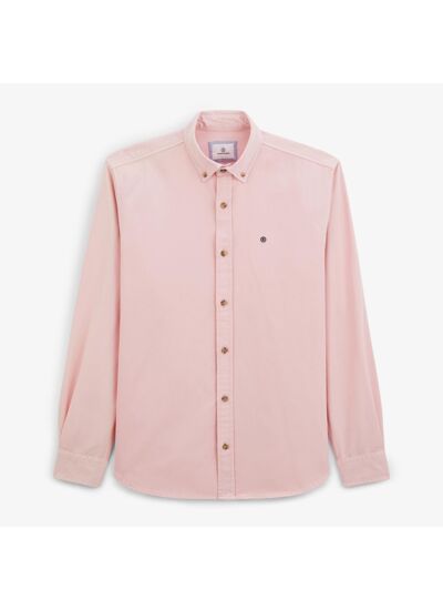 Chemise épaisse en coton unie rose