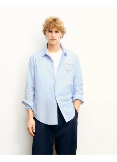 Chemise Manches Longues Cœur Brodé
