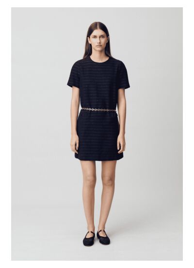 Robe courte droite rayures