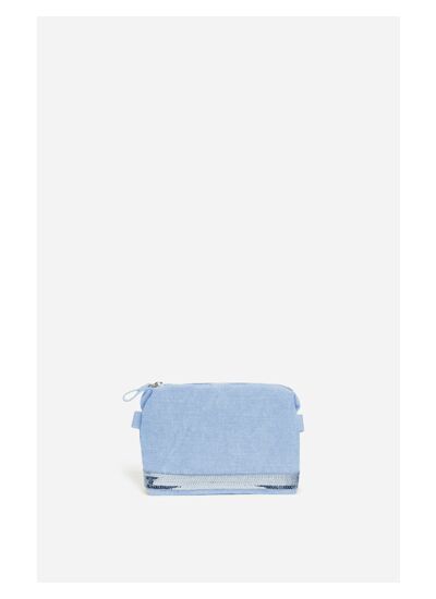 Petite Trousse Zipée En Lin & Sequins