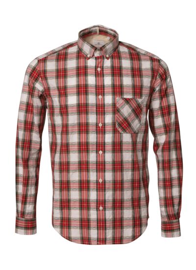 Chemise homme à carreaux rouge coupe ajustée