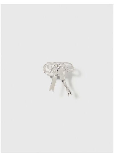 Bague ouverte nœud argentée