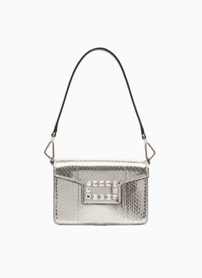 Angèle de lancel - mini sac rabat - argenté