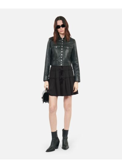 Jupe Courte Noire Avec Nœuds Femme