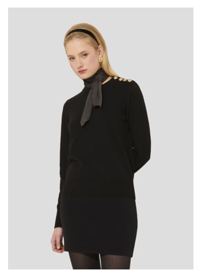 Pull Prunette-Noir en Polyester