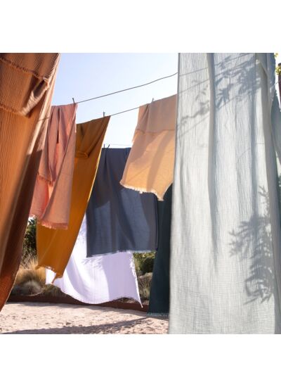 Desforges - Plaid en gaze de coton rose, Cyclades