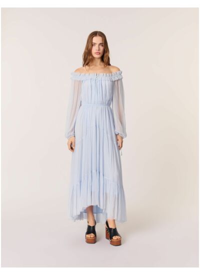 Robe longue en mousseline