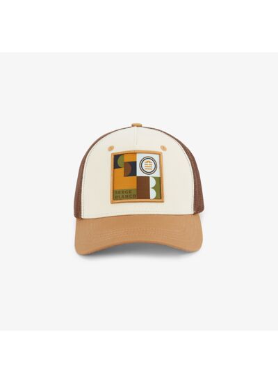 Casquette trucker bronze badge géométrique