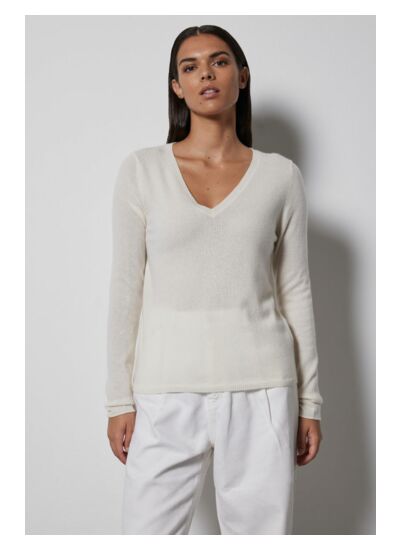 Pull col V Neva ECRU 006