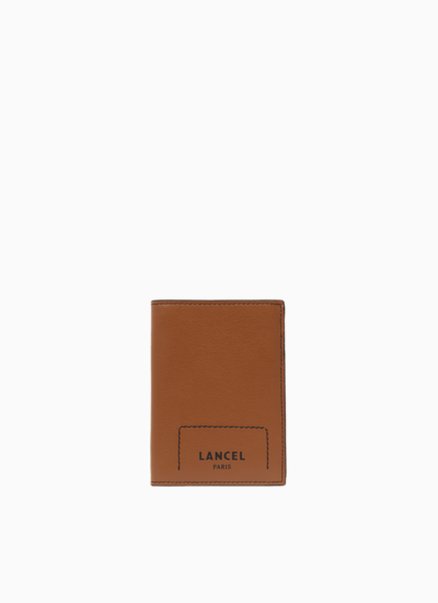 Max de lancel - portefeuille monnaie 8cc - cognac