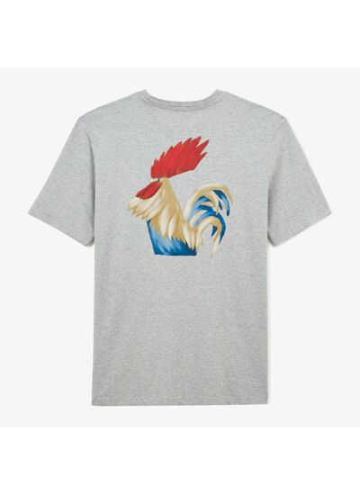 T-shirt Rugby Nation FRANCE gris chiné à col rond en coton