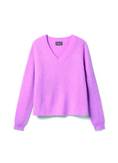 Pull V jeux de côtes - Femme - ROSE LOUKOUM