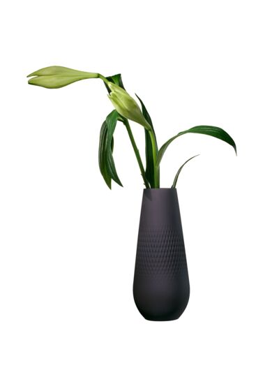 Manufacture Collier noir Vase Carré haut 11,5x11,5x26cm
