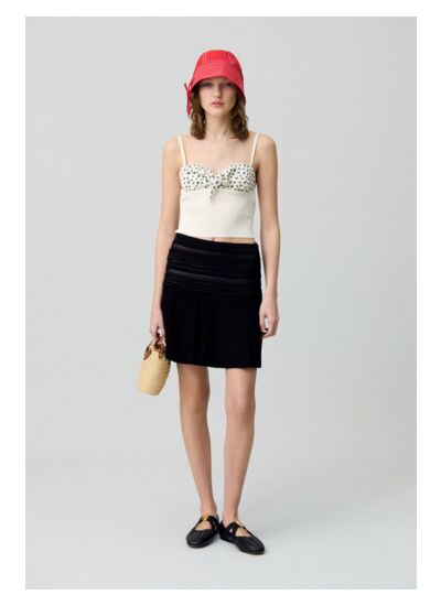 Top maille fine décolleté