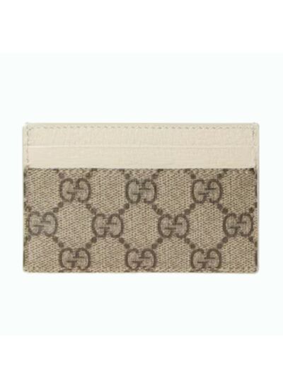 Gucci Porte-carte GG Beige Blanc
