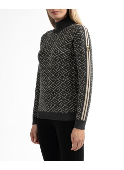 Pull col rond en laine mérinos femme