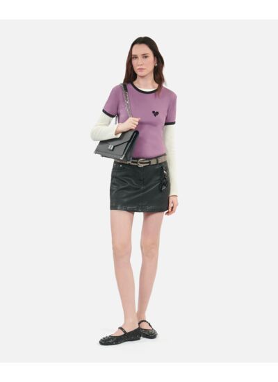 T-Shirt Violet Kooples Heart Femme