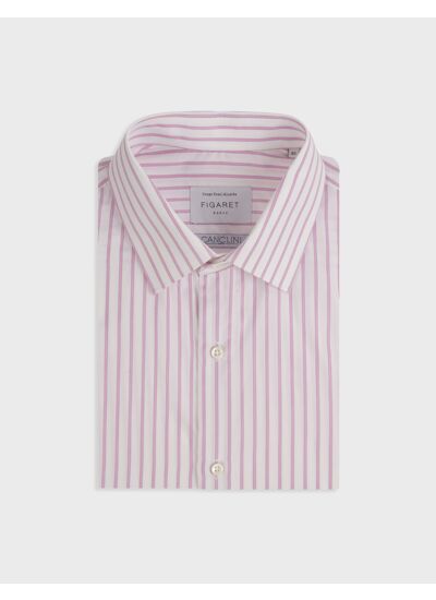Chemise semi-ajustée rayée rose