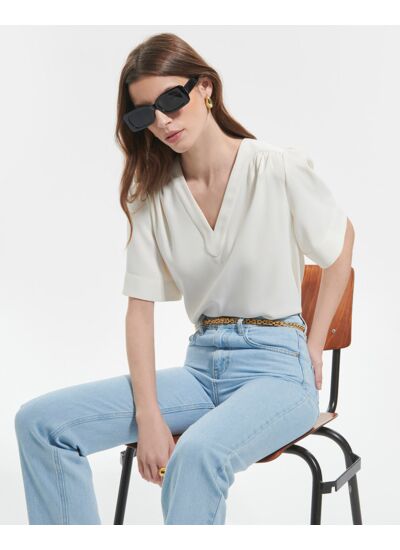 Top Tahiel Ecru en Polyester