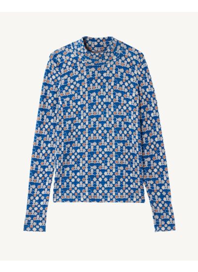 Top ultrafin imprimé - Femme - GRIS ARGENTE/NIAGARA/AVOINE/VICUNA