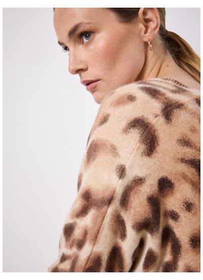 Pull poncho cachemire Anatole LEOPARD