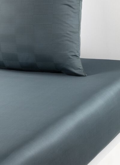 Desforges - drap housse en satin de coton vert, damier