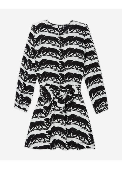 Robe Courte Avec Ceinture Imprimée Femme