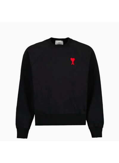 Ami Paris Pull Ami de Coeur Rouge Noir