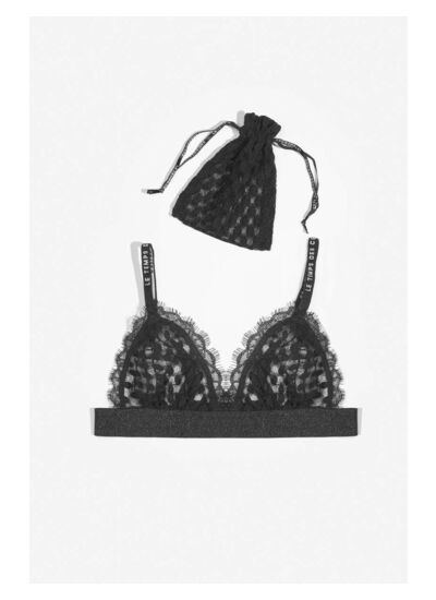 Soutien-gorge triangle Sage à dentelle noire