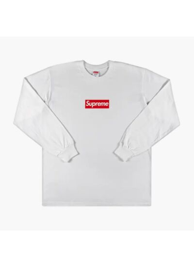 Supreme T-Shirt Manches Longues Box Logo Blanc