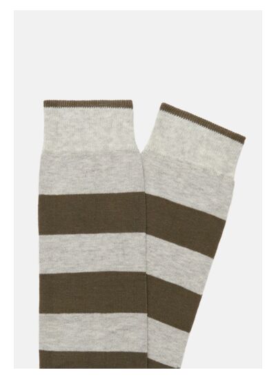 Chaussettes Motif Macro-Rayures En Coton Mélangé