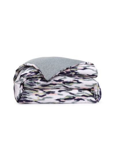 Kenzo - Housse de couette en satin gris, K Ikat