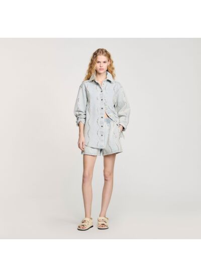 Chemise en jean strassée