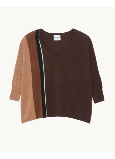 Pull Minie Cb Pull Cachemire Col V Oversize, 2 fils