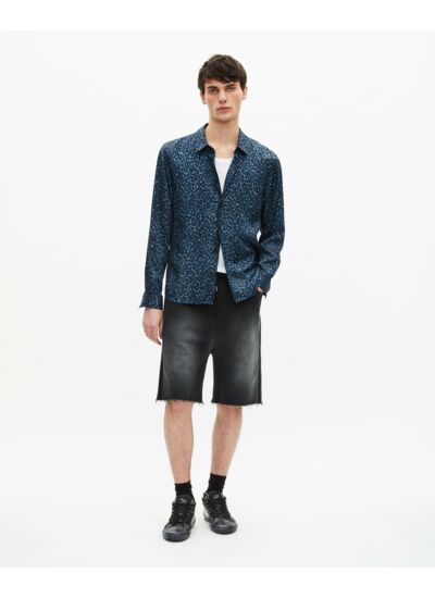 Chemise Imprimé Léopard En Soie Mélangée Homme