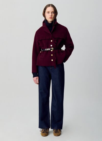 Claudie pierlot Manteau court laine franges