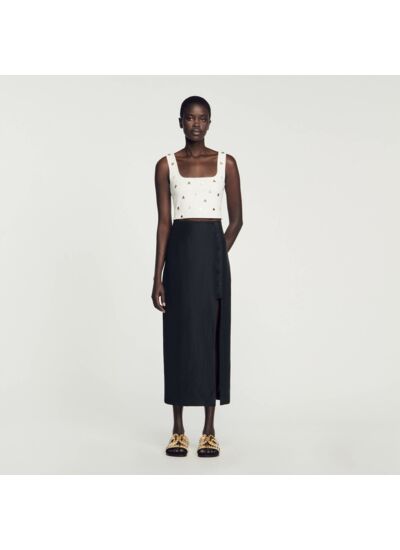 Jupe midi fendue