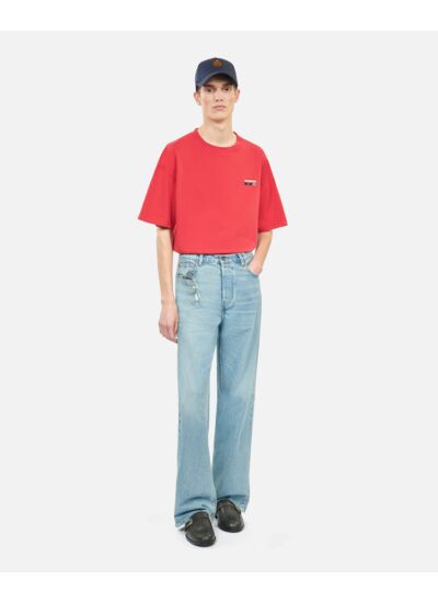 T-Shirt Rouge Sérigraphie 100% Wild Homme