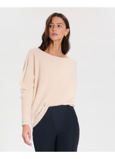 Pull Penseeboat Beige Chiné - 100% cachemir