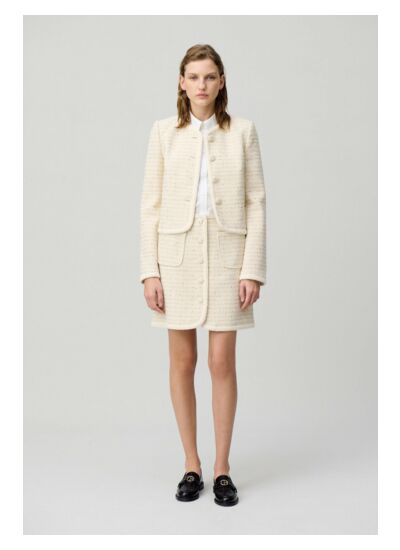 Jupe courte tweed boutonnée
