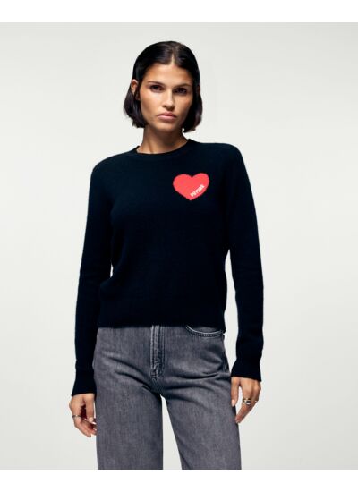 Pull Col Rond Cœur Broderie Future